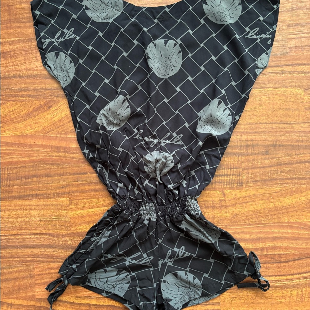 Living Hula Black and Gray Kids Romper